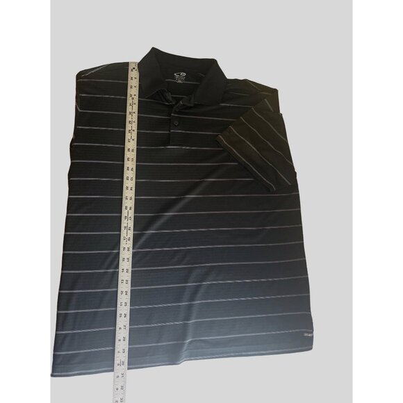 Champion Golf Duo-Dry Black Striped Short Sleeve Polo Shirt, Size XL - Picture 7 of 9